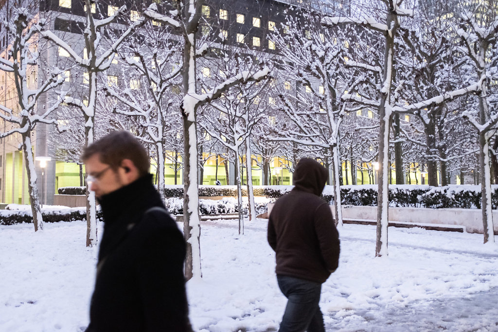 La Defense sous la neige 