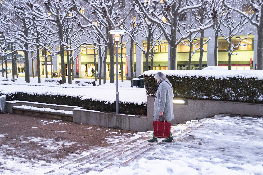 La Defense sous la neige 