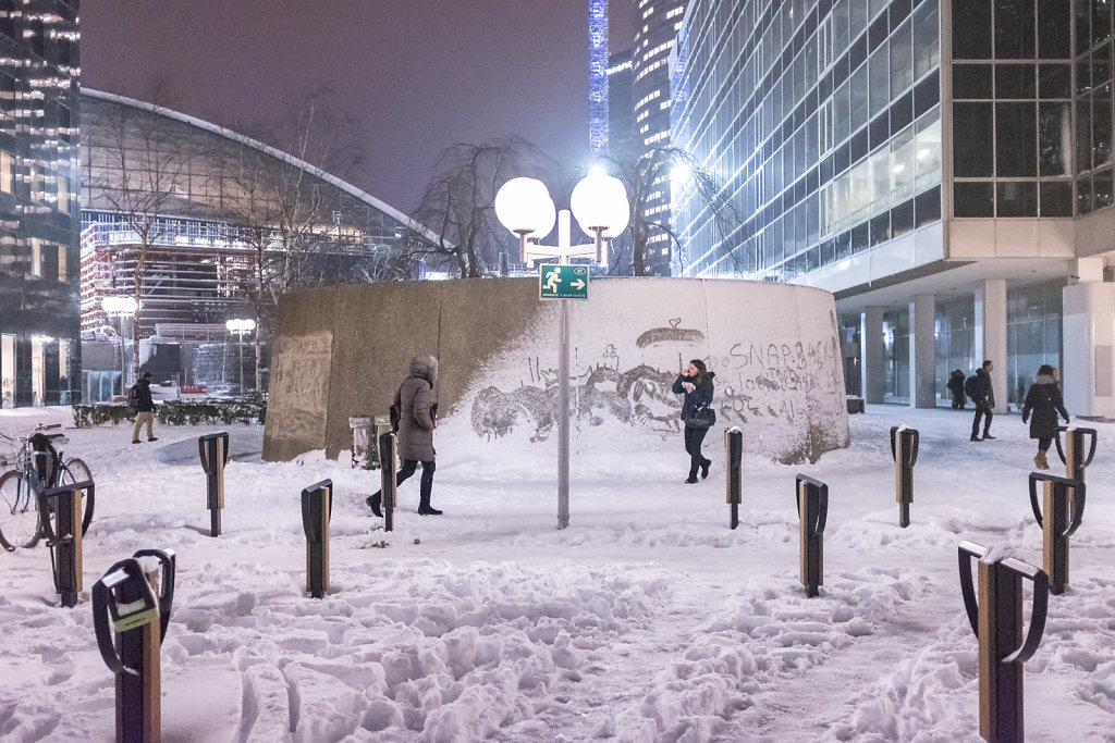 La Defense sous la neige 